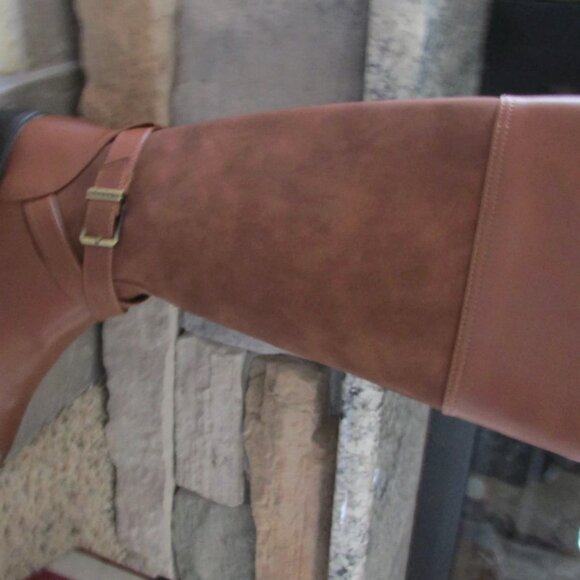 NEW SAM EDELMAN CIRCUS COGNAC TALL BOOTS WOMENS  ZIP SIDE - Picture 2 of 11